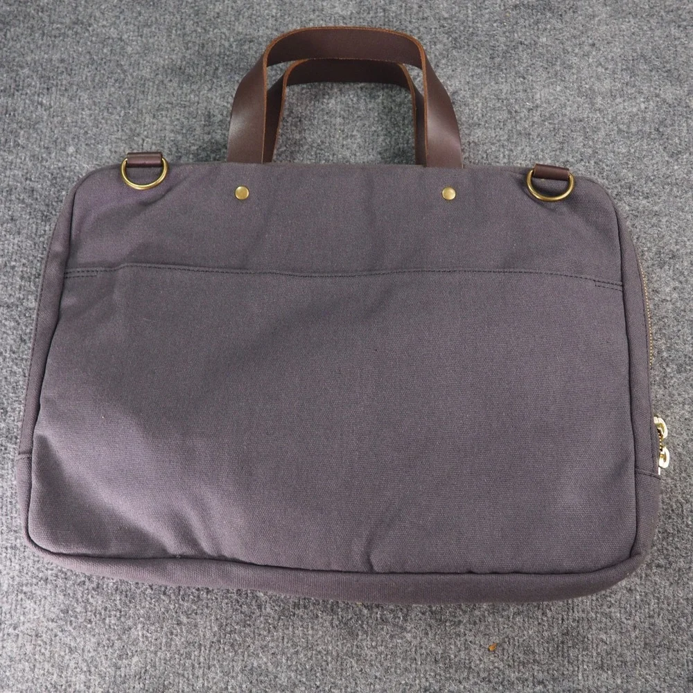 Line of Trade Canvas Briefcase Messenger Bag Gray Laptop Work Travel